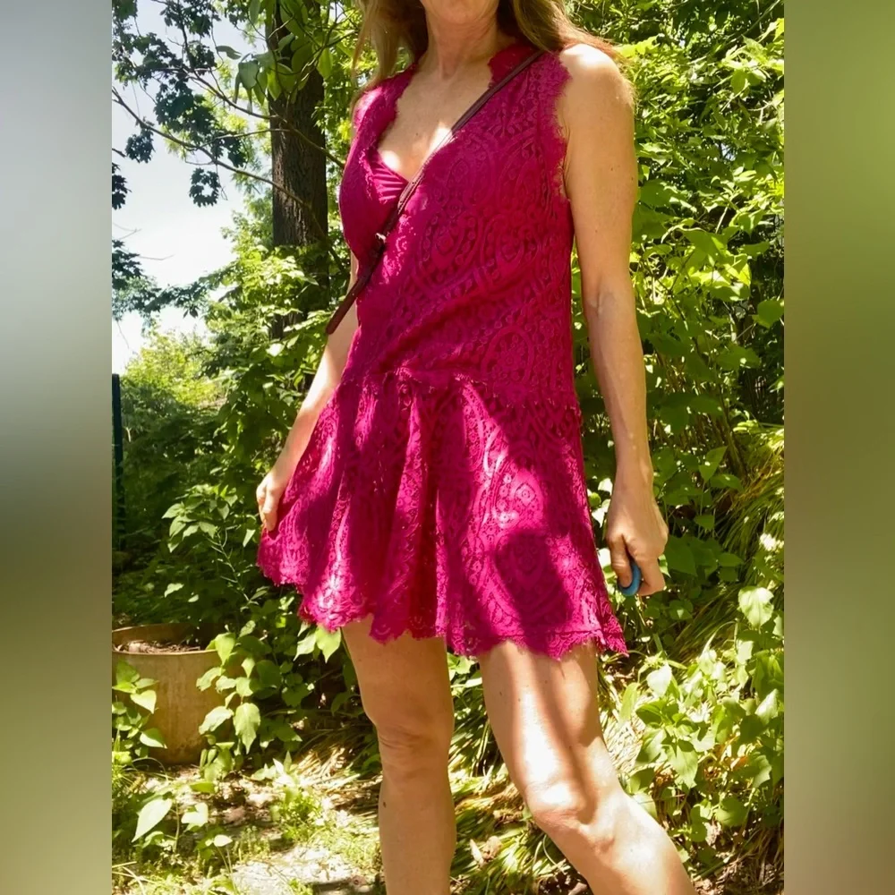 Free People Fuchsia Lace Heart in Two
Mini Dress - Picture 8 of 14